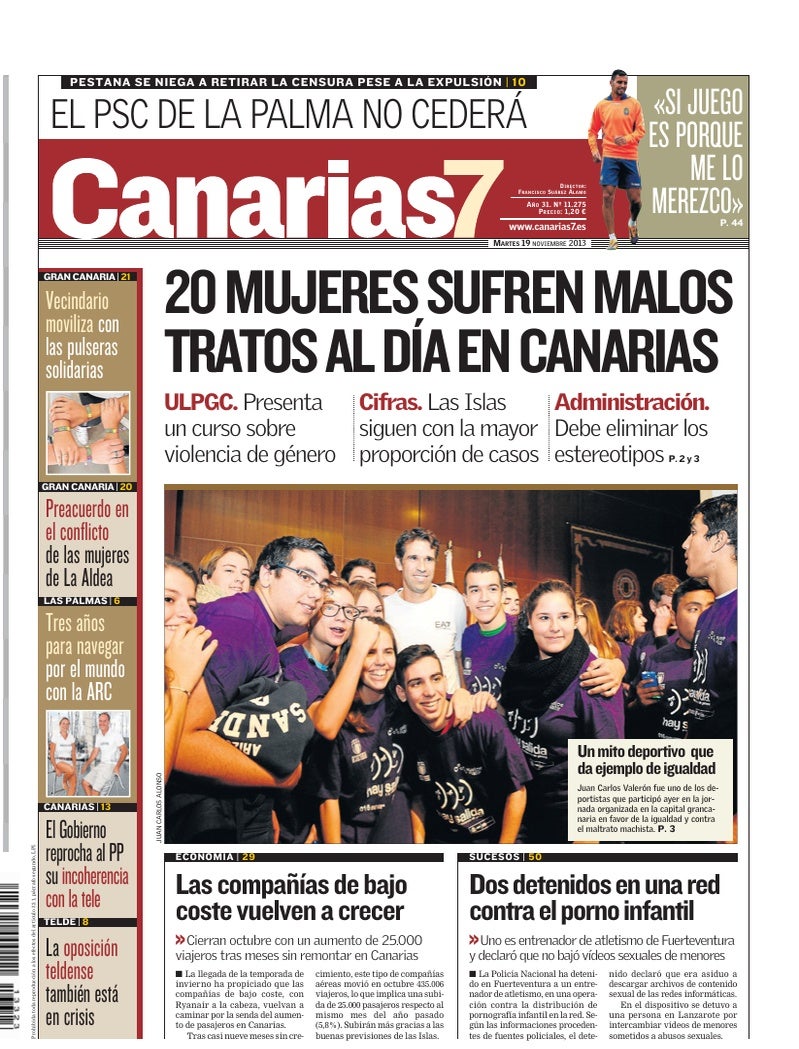 Portada Canarias7 19-11-2013