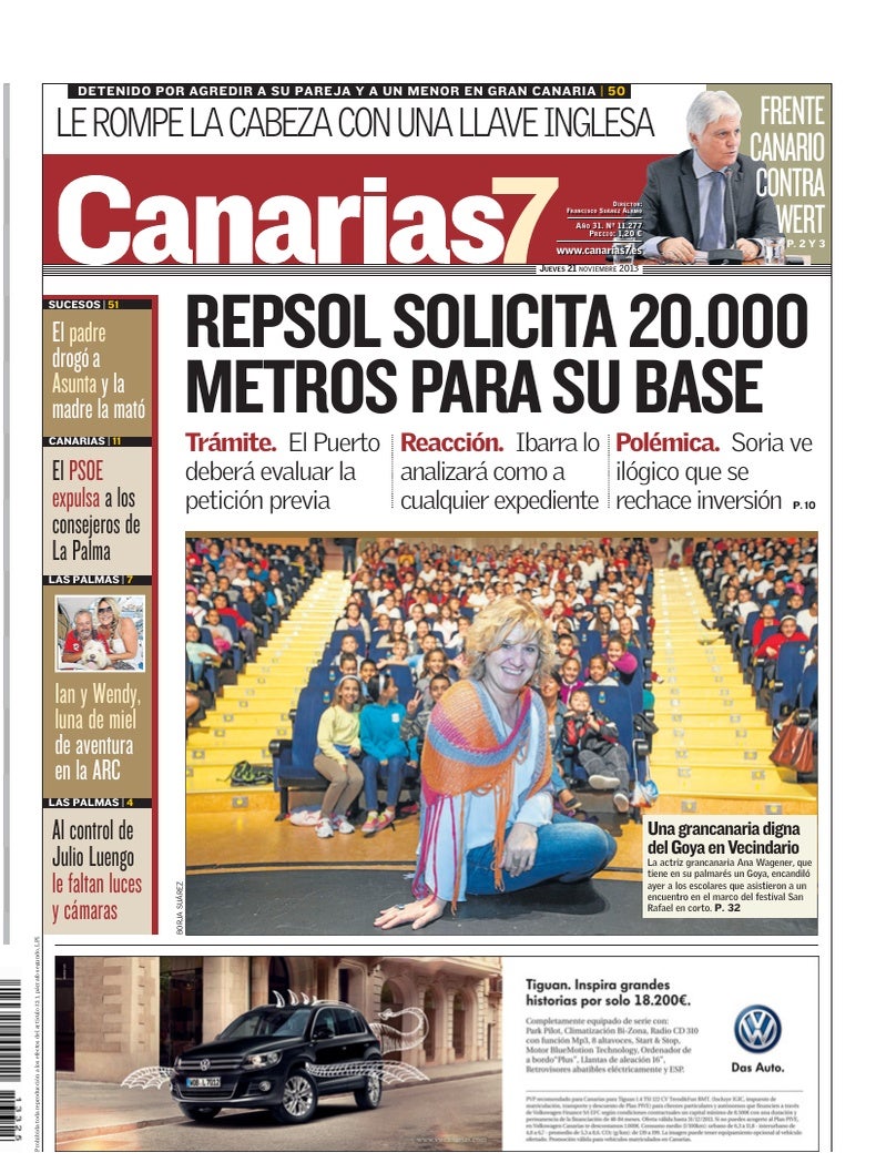 Portada Canarias7 21-11-2013