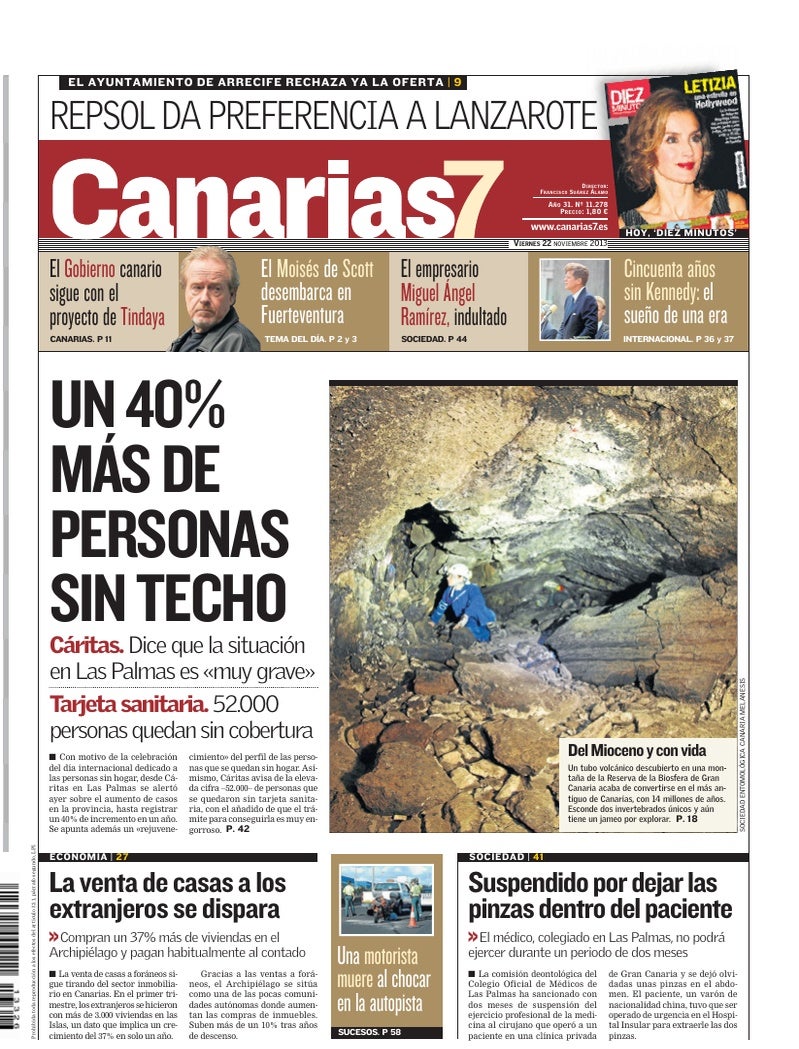 Portada Canarias7 22-11-2013