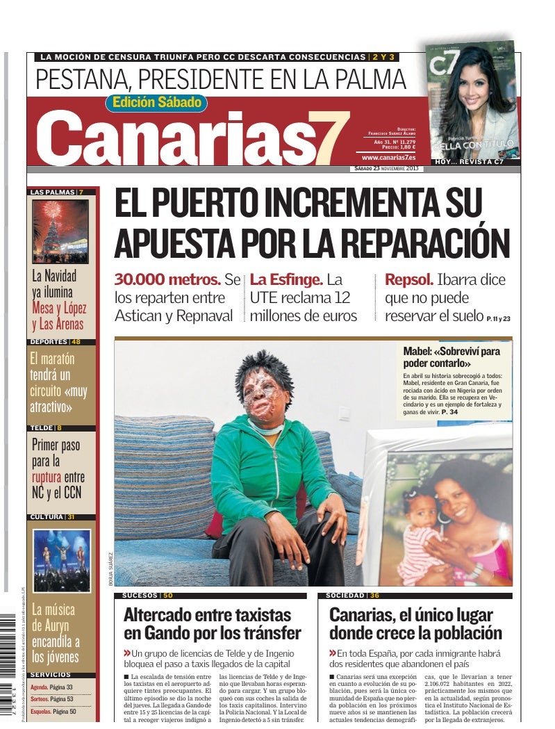 Portada Canarias7 23-11-2013