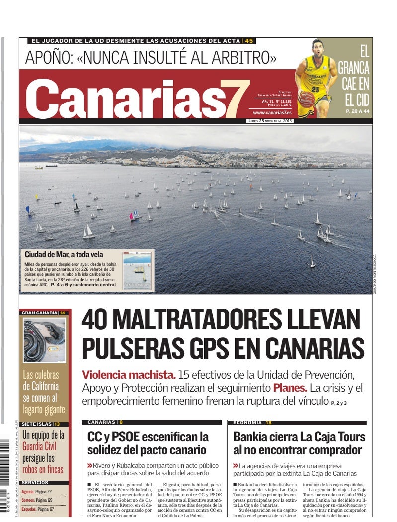 Portada Canarias7 25-11-2013