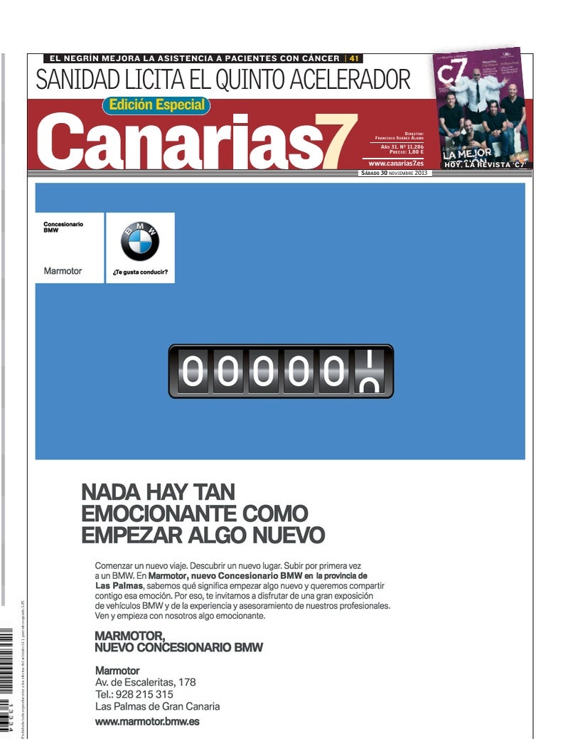 Portada Canarias7 30-11-2013