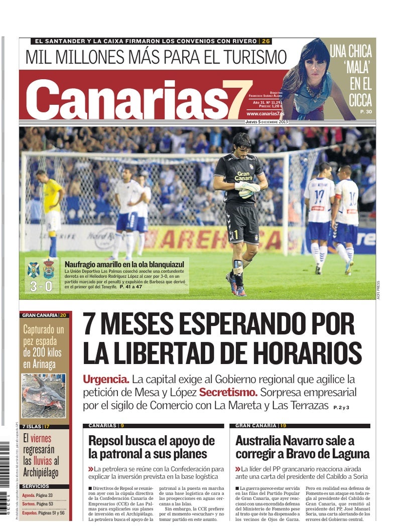 Portada Canarias7 05-12-2013