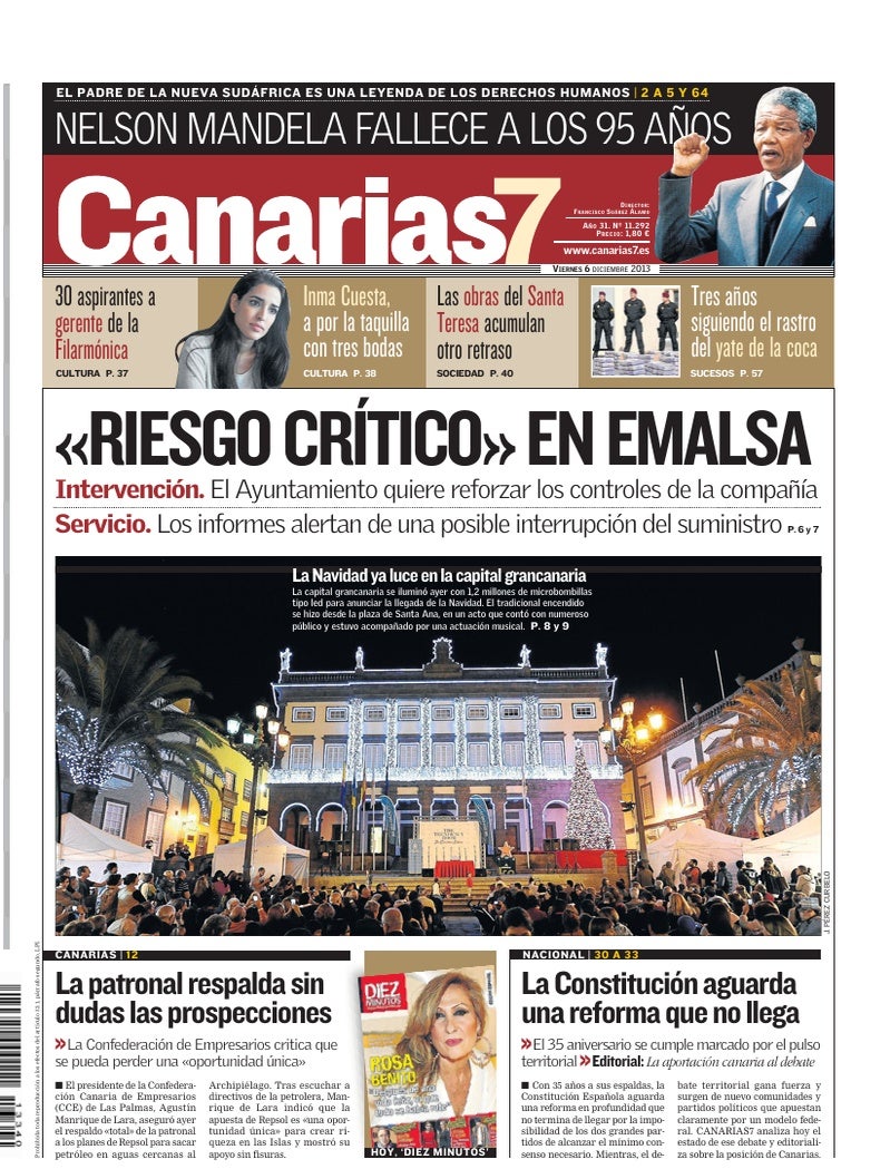 Portada Canarias7 06-12-2013