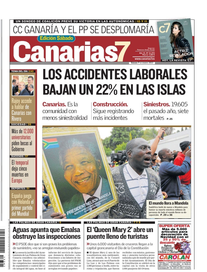 Portada Canarias7 07-12-2013