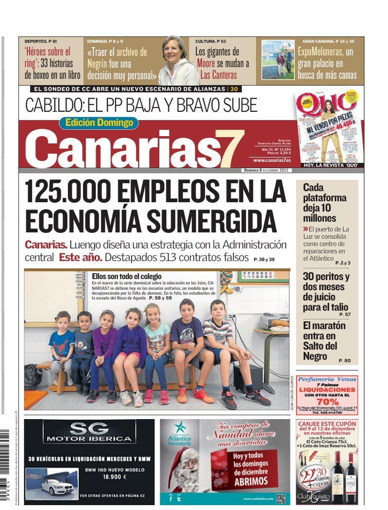 Portada Canarias7 08-12-2013