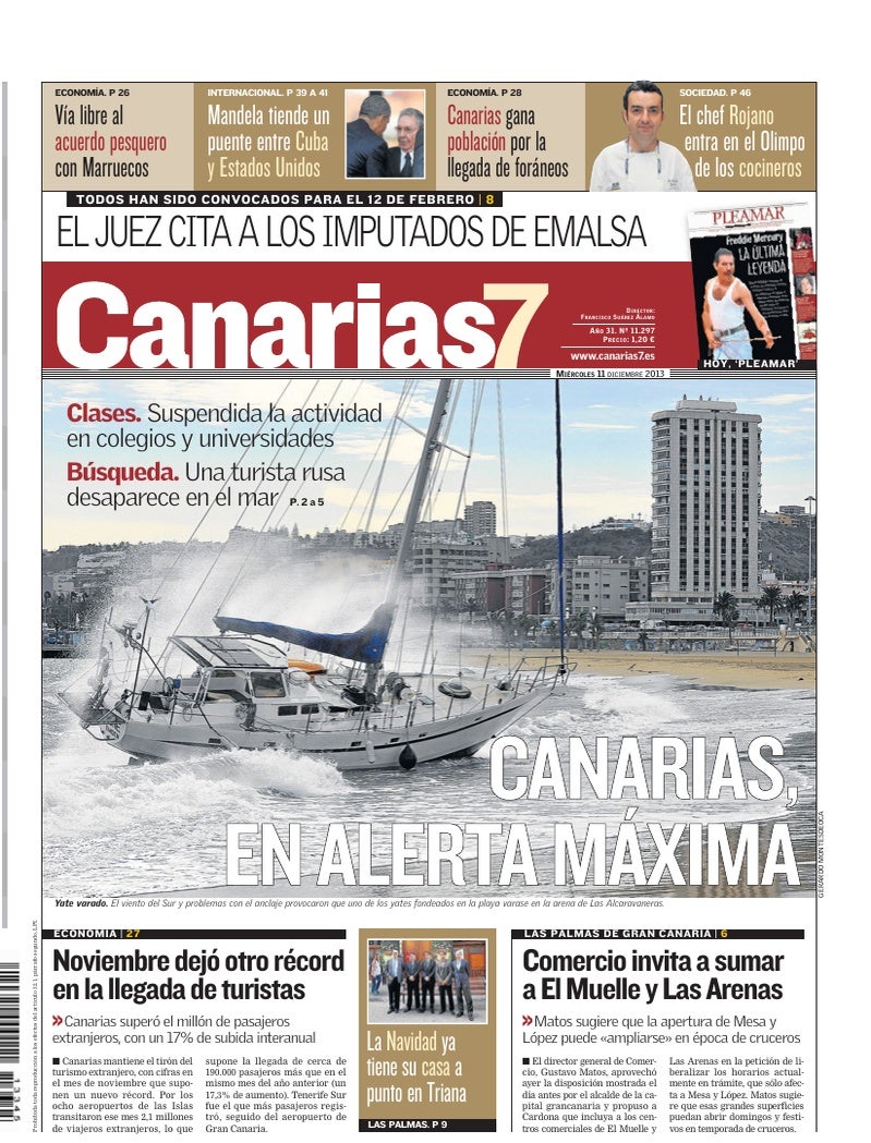 Portada Canarias7 11-12-2013
