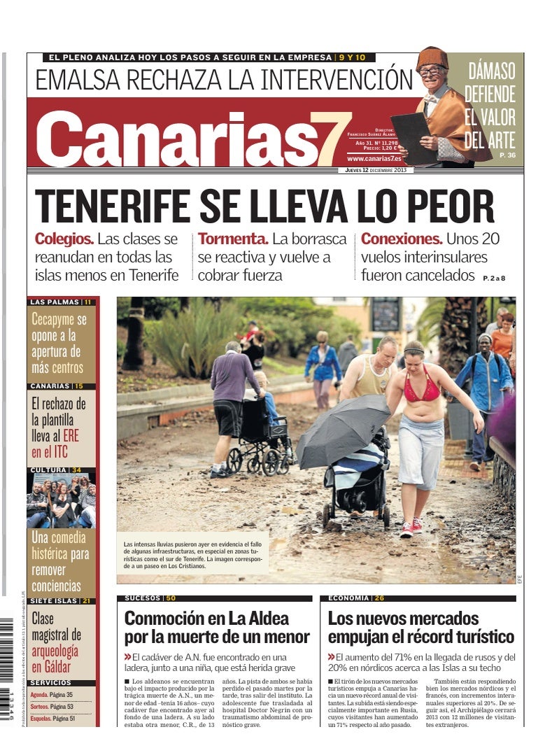 Portada Canarias7 12-12-2013