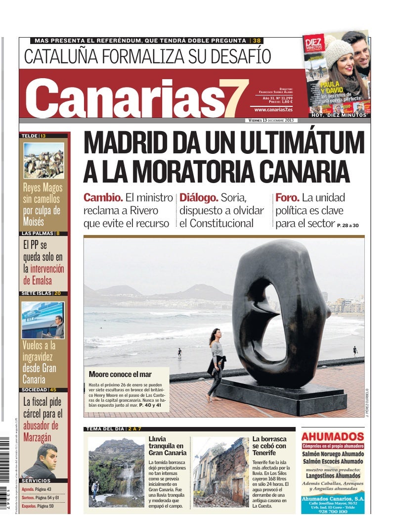 Portada Canarias7 13-12-2013