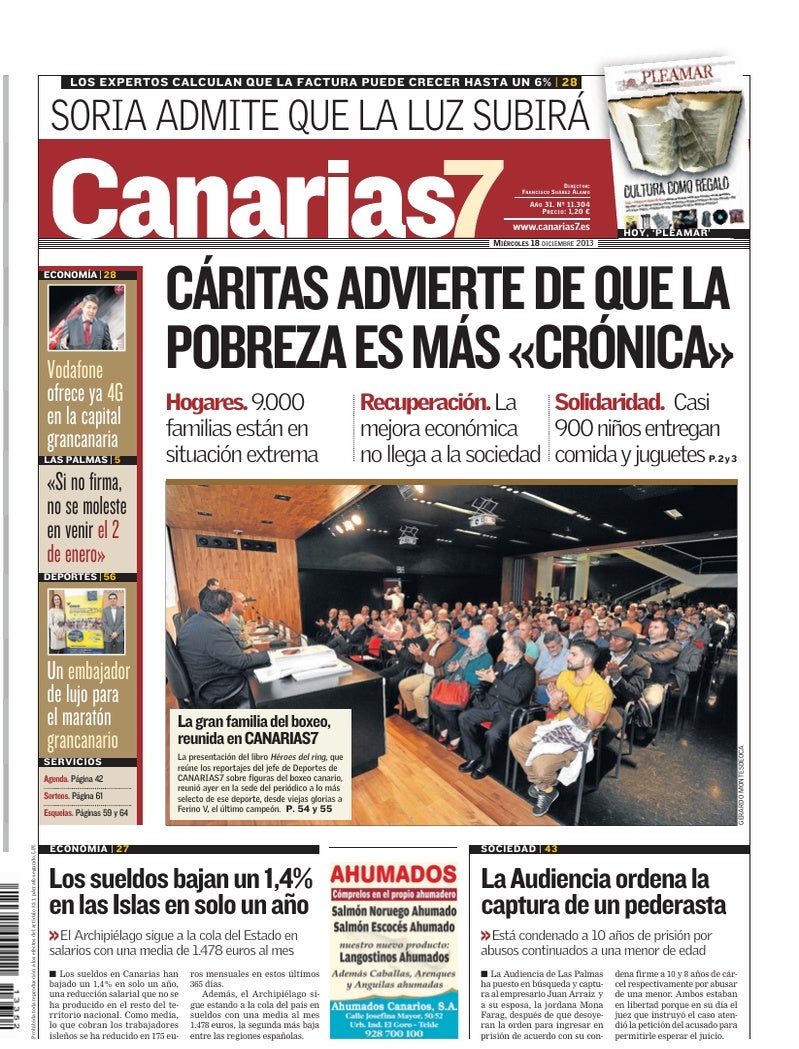 Portada Canarias7 18-12-2013