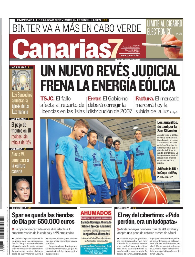 Portada Canarias7 19-12-2013