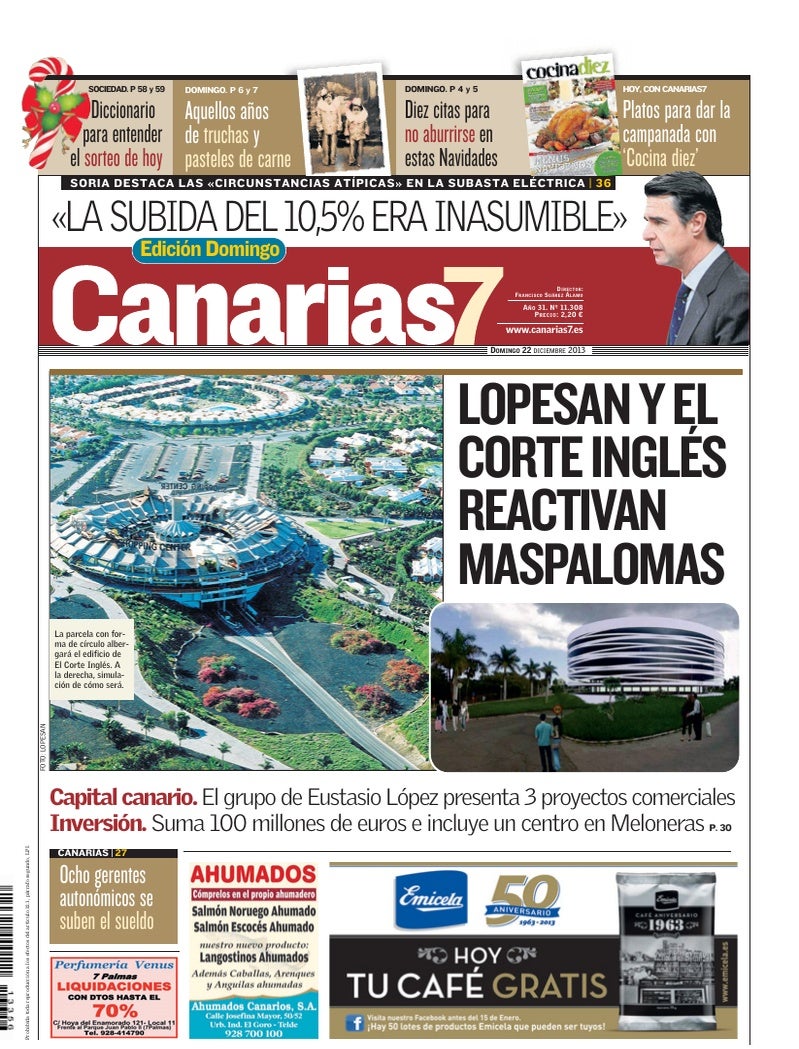 Portada Canarias7 22-12-2013