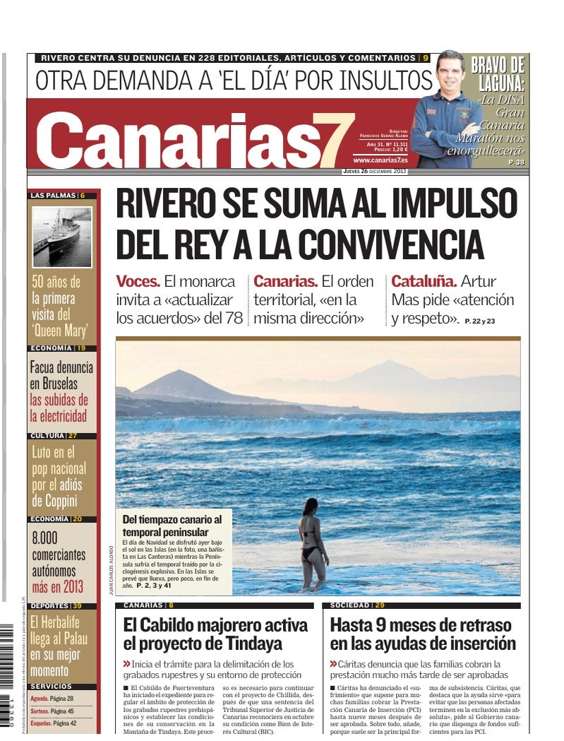 Portada Canarias7 26-12-2013