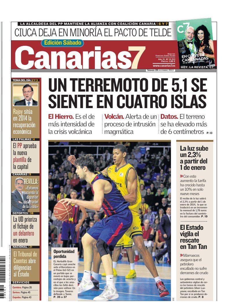 Portada Canarias7 28-12-2013