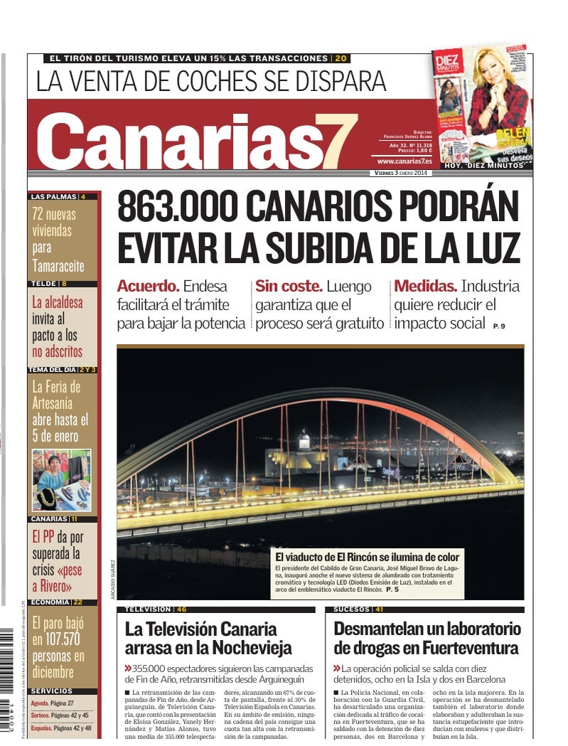 Portada Canarias7 03-01-2014