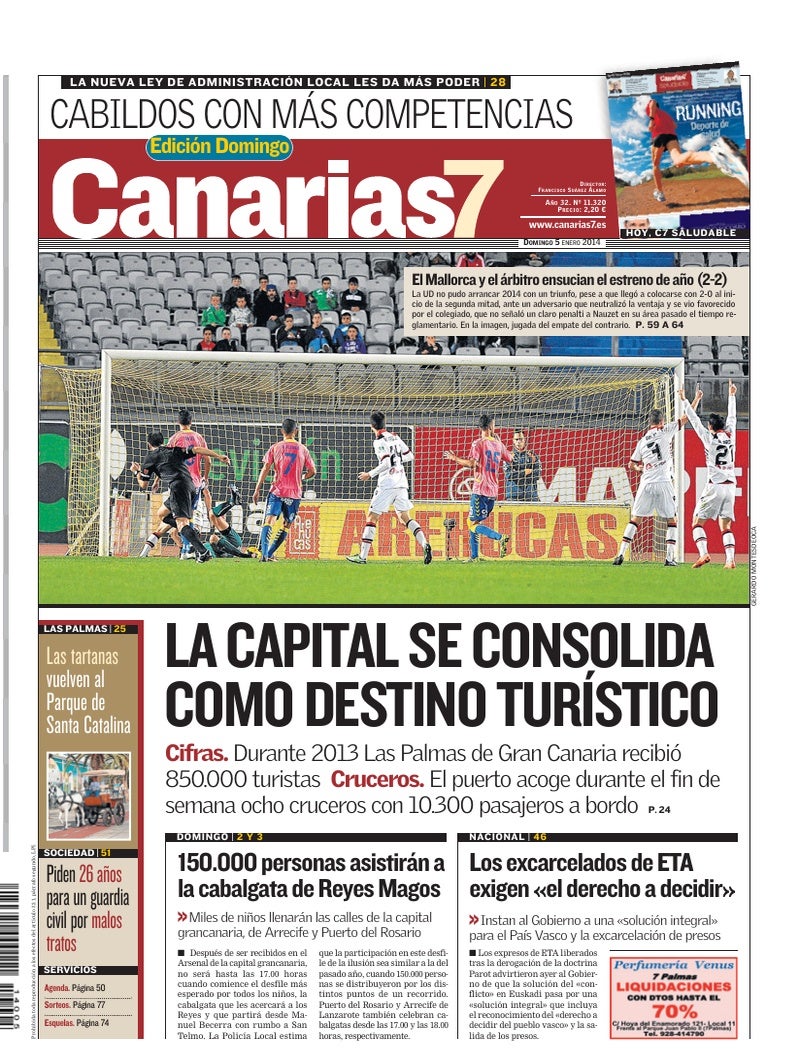 Portada Canarias7 05-01-2014