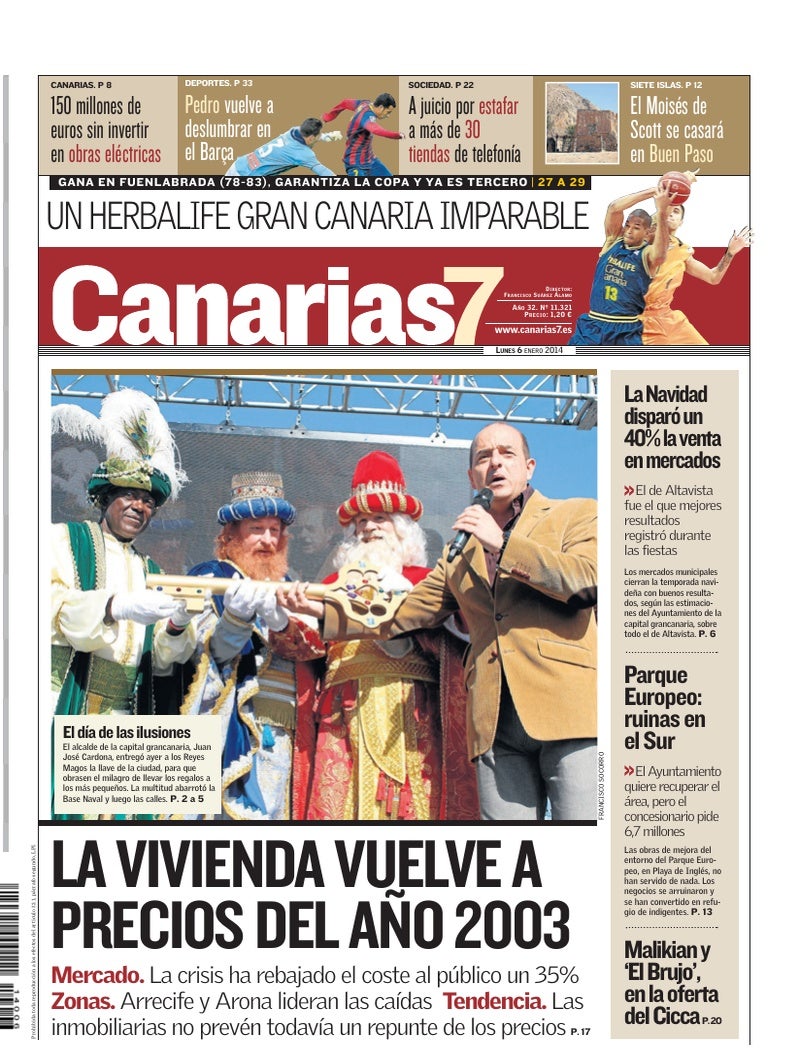 Portada Canarias7 06-01-2014