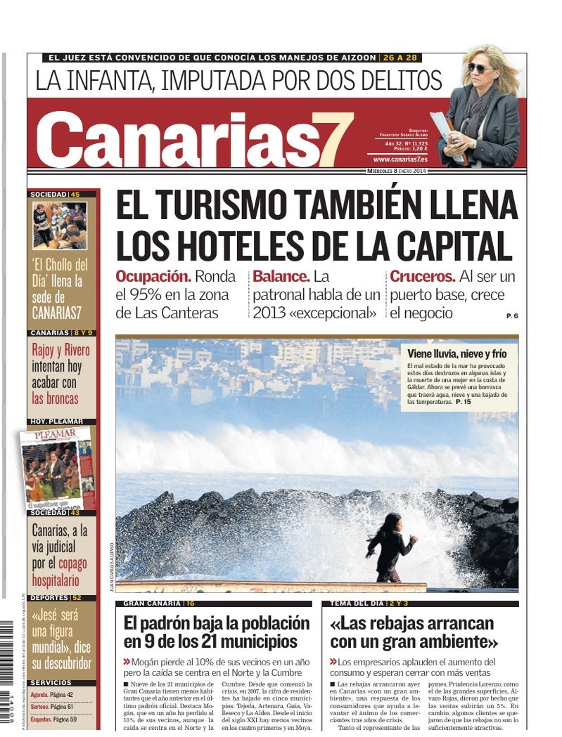Portada Canarias7 08-01-2014