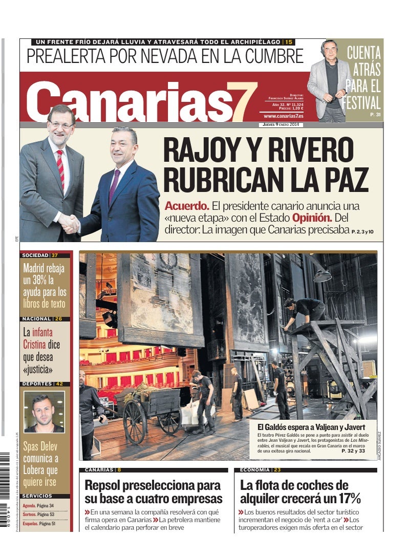 Portada Canarias7 09-01-2014