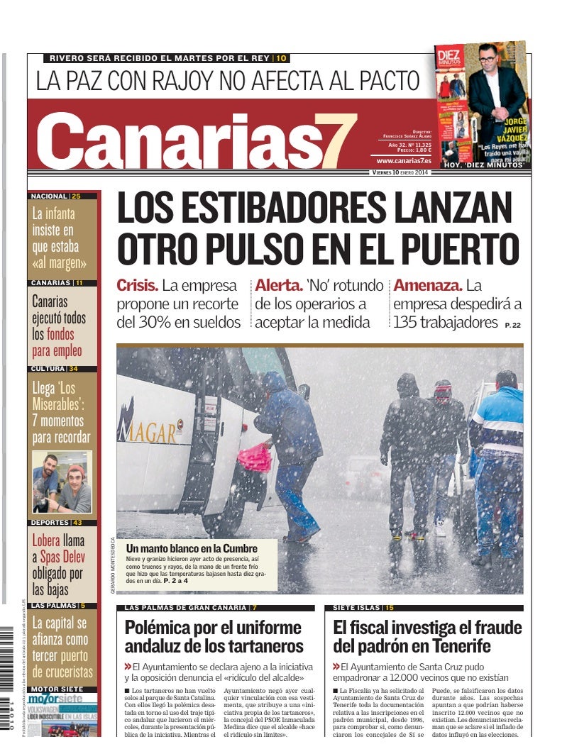 Portada Canarias7 10-01-2014