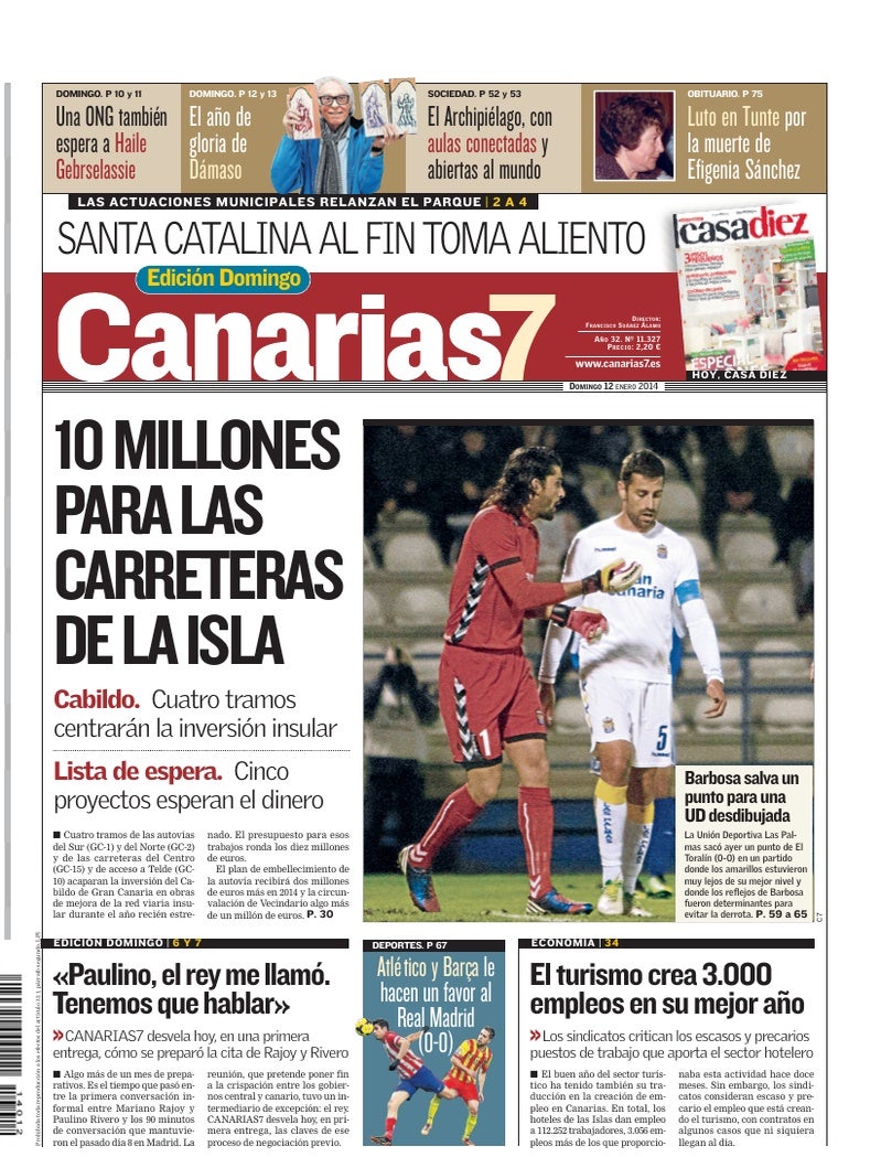 Portada Canarias7 12-01-2014