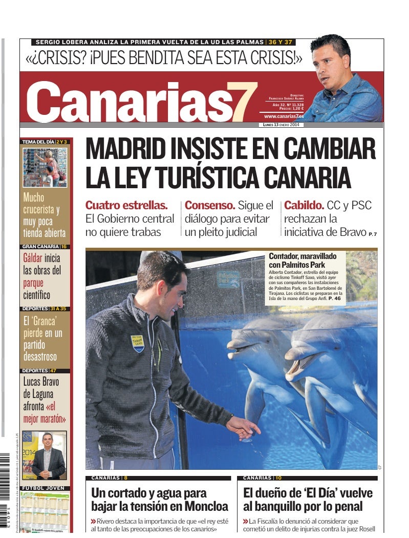 Portada Canarias7 13-01-2014