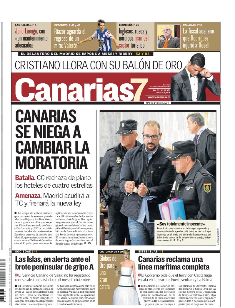 Portada Canarias7 14-01-2014