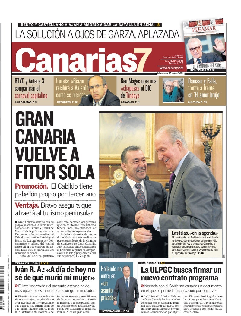 Portada Canarias7 15-01-2014