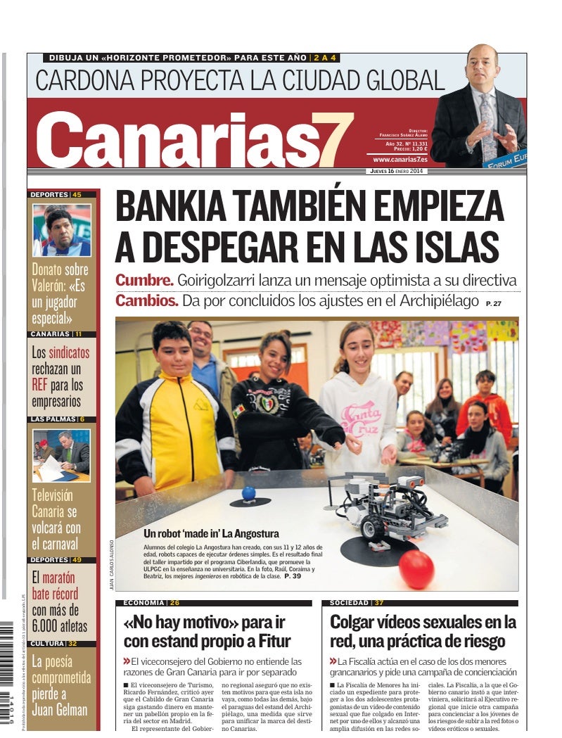 Portada Canarias7 16-01-2014