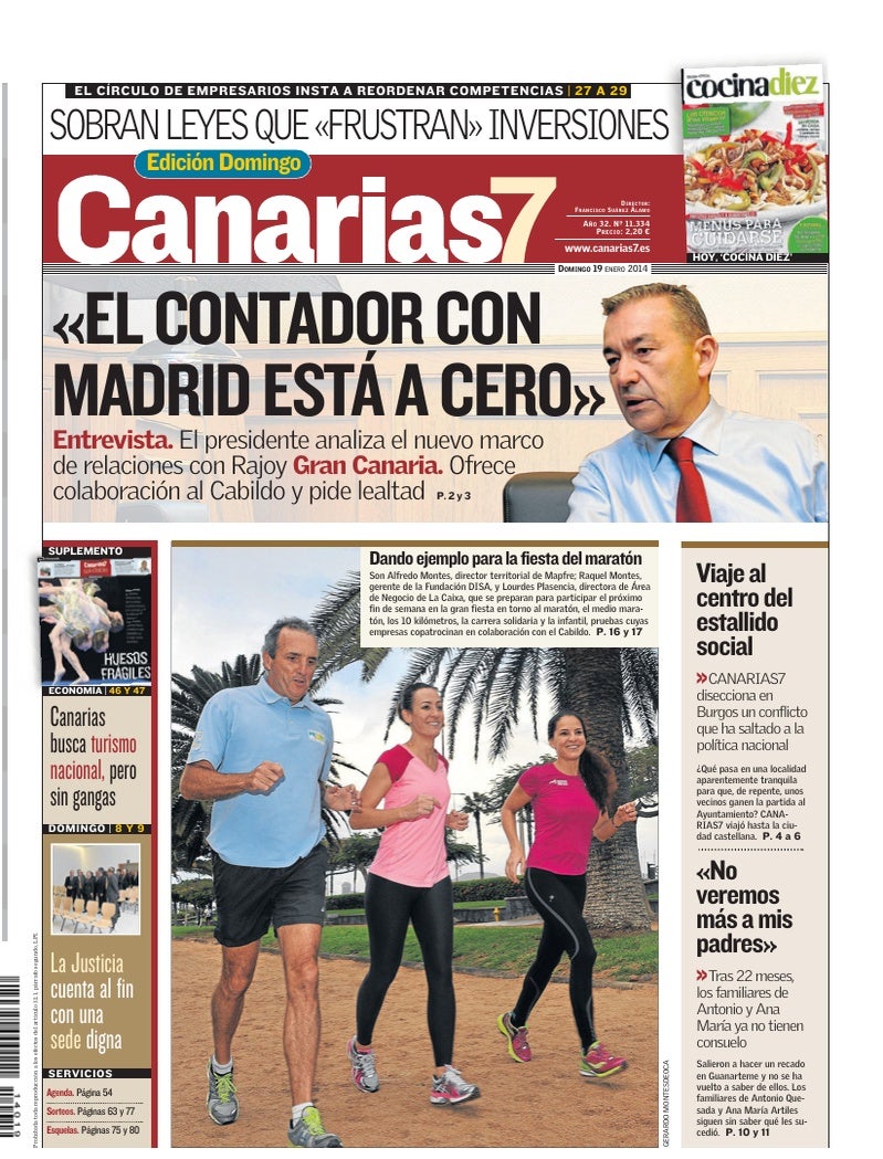 Portada Canarias7 19-01-2014