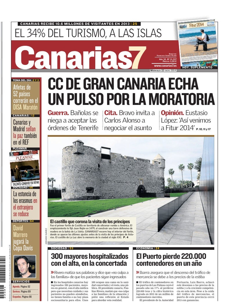 Portada Canarias7 22-01-2014