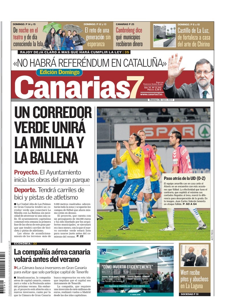 Portada Canarias7 26-01-2014