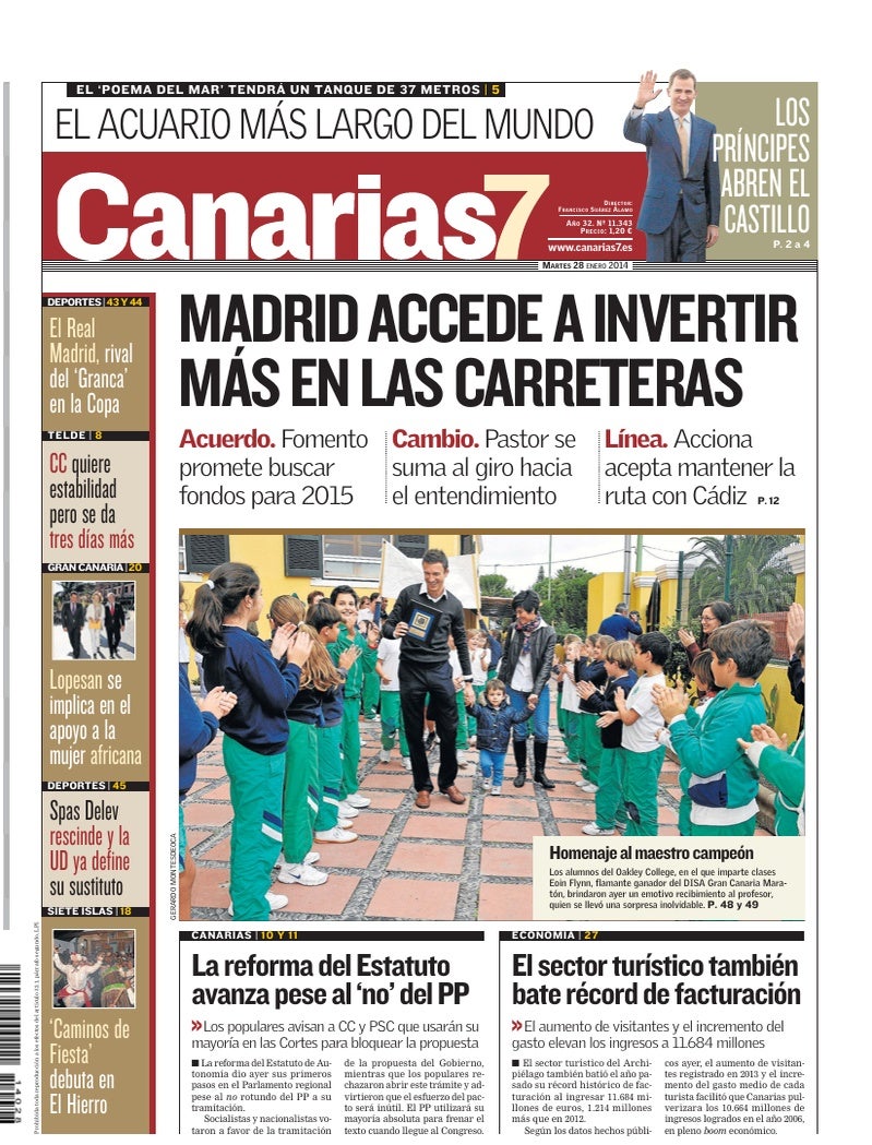 Portada Canarias7 28-01-2014