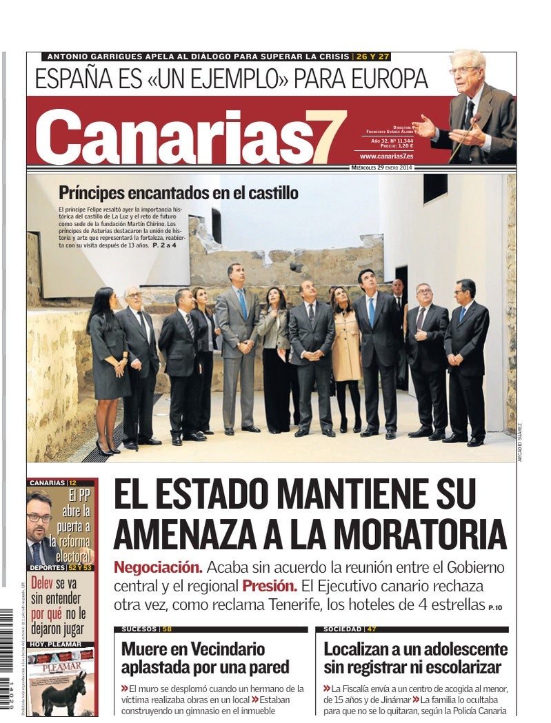 Portada Canarias7 29-01-2014