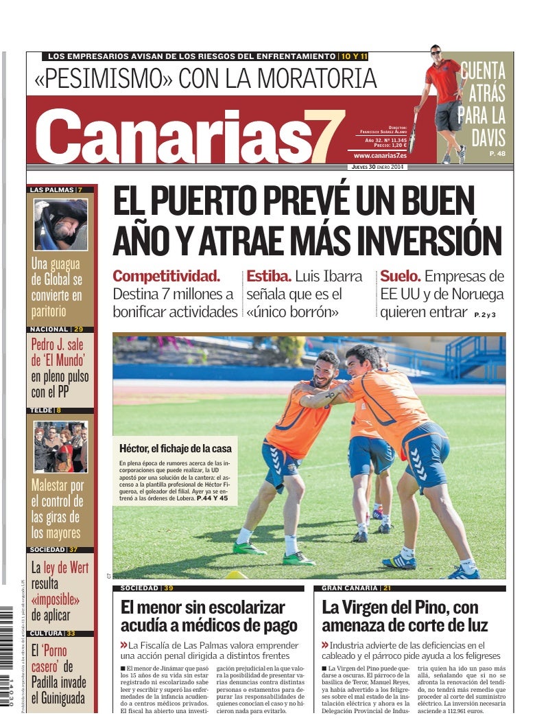 Portada Canarias7 30-01-2014