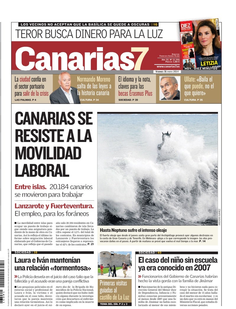Portada Canarias7 31-01-2014