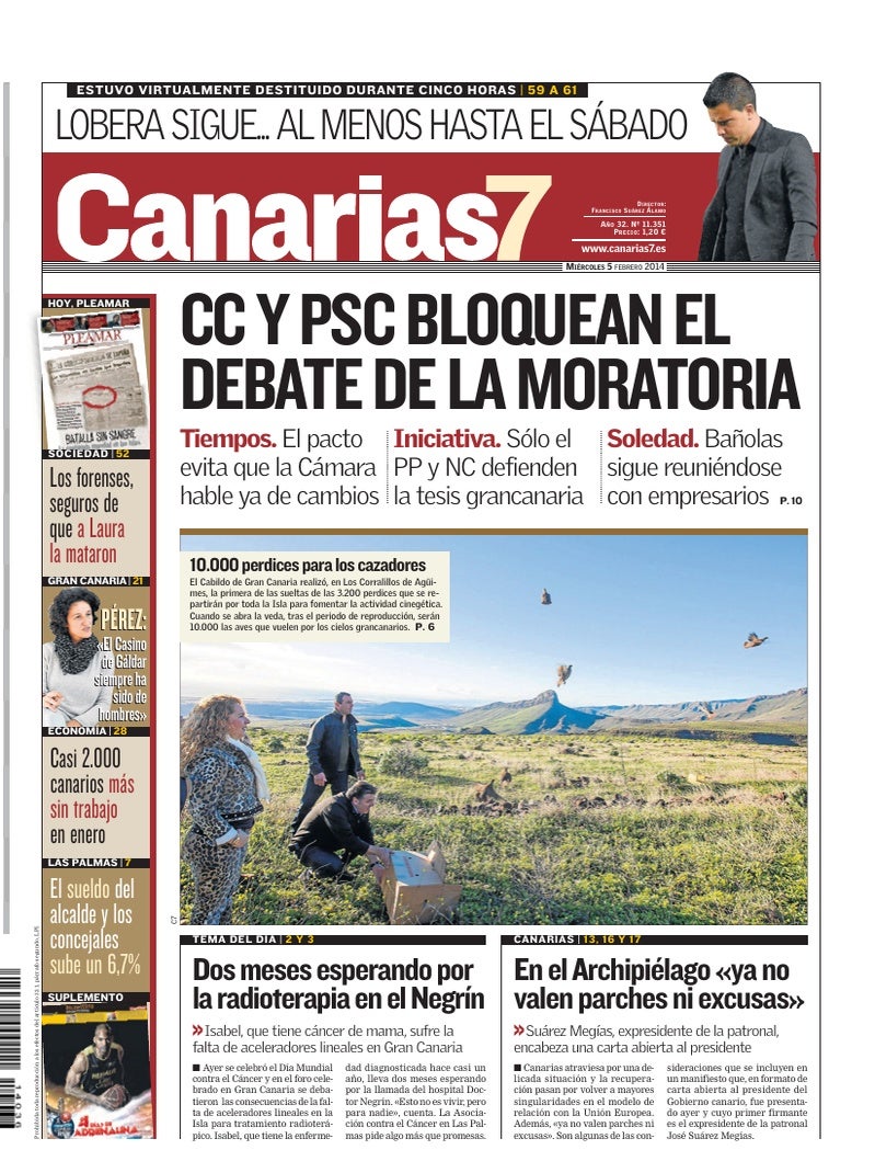 Portada Canarias7 05-02-2014