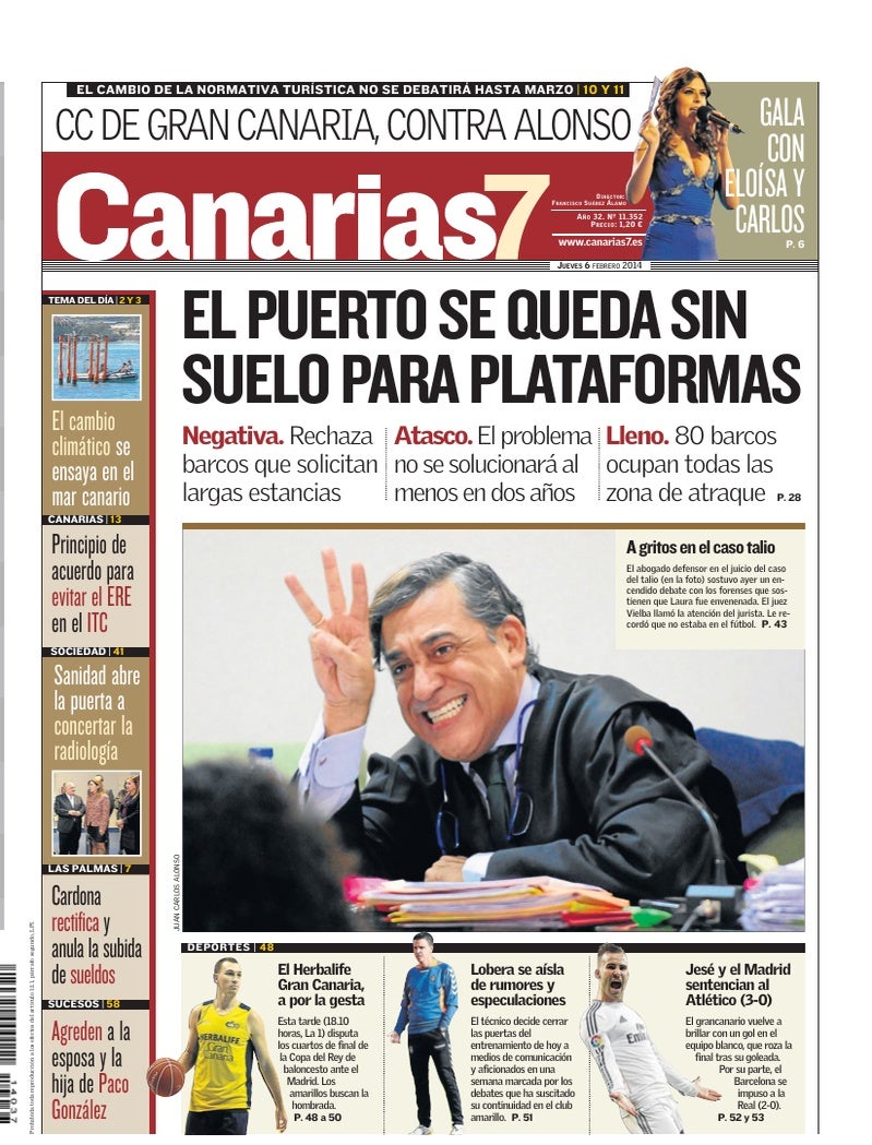 Portada Canarias7 06-02-2014