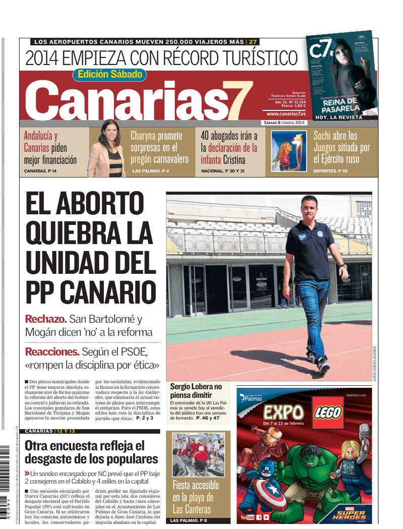 Portada Canarias7 08-02-2014