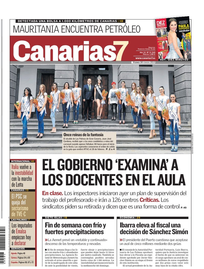 Portada Canarias7 14-02-2014