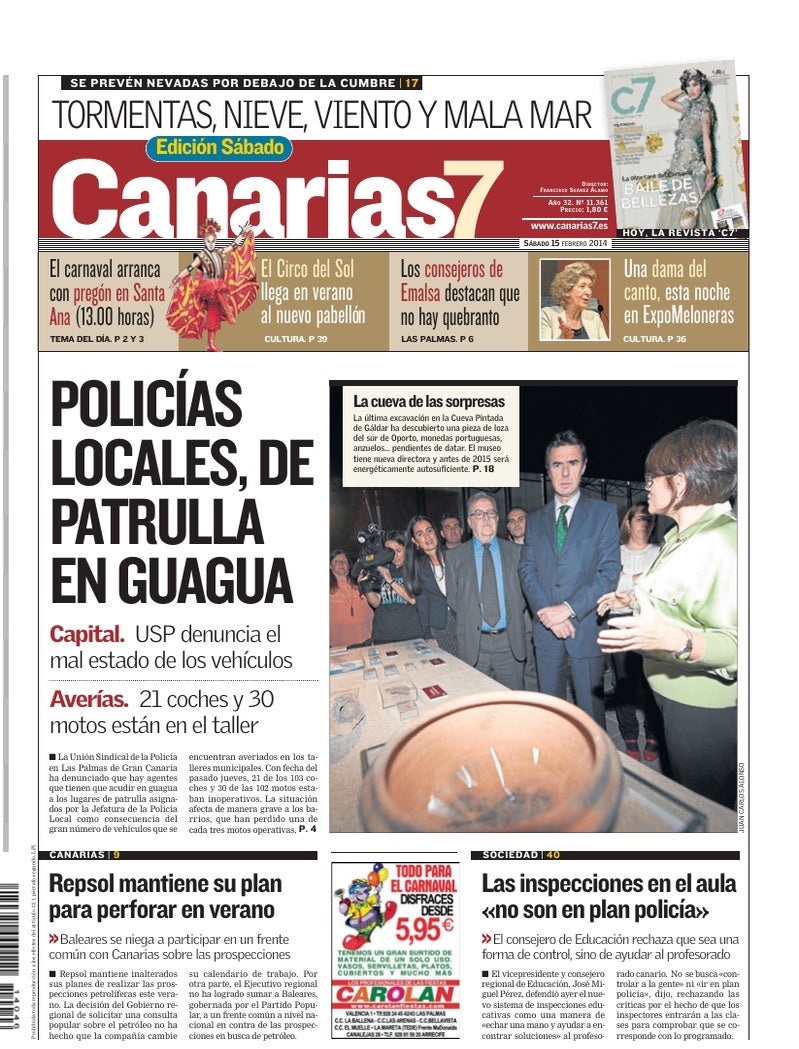 Portada Canarias7 15-02-2014