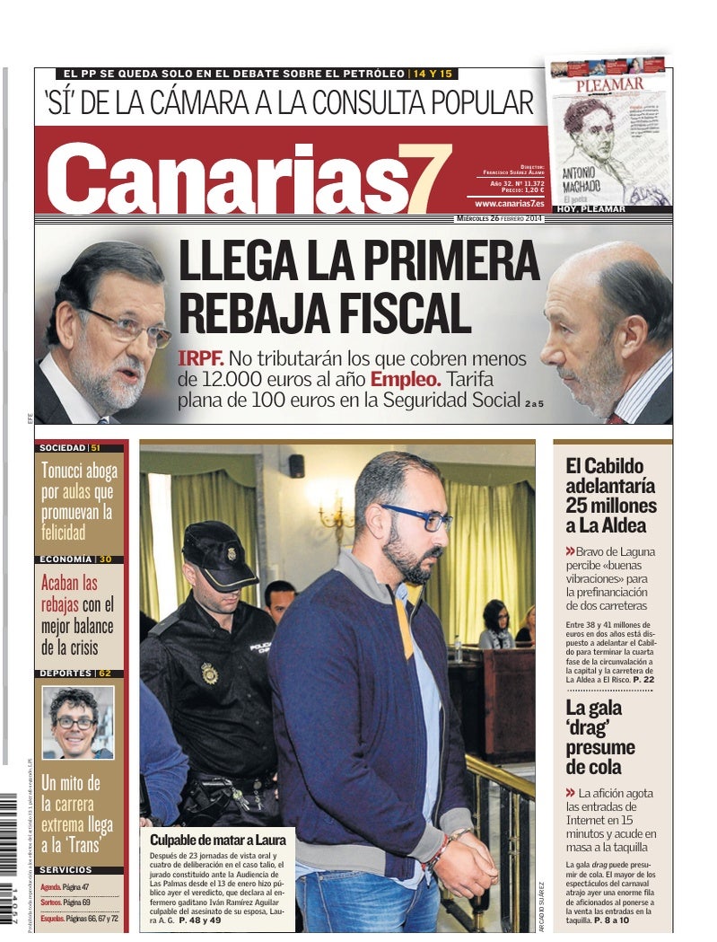 Portada Canarias7 26-02-2014