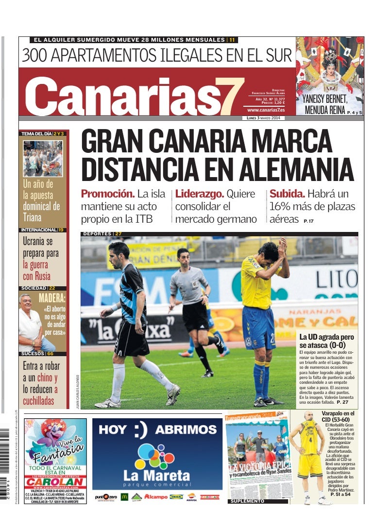 Portada Canarias7 03-03-2014