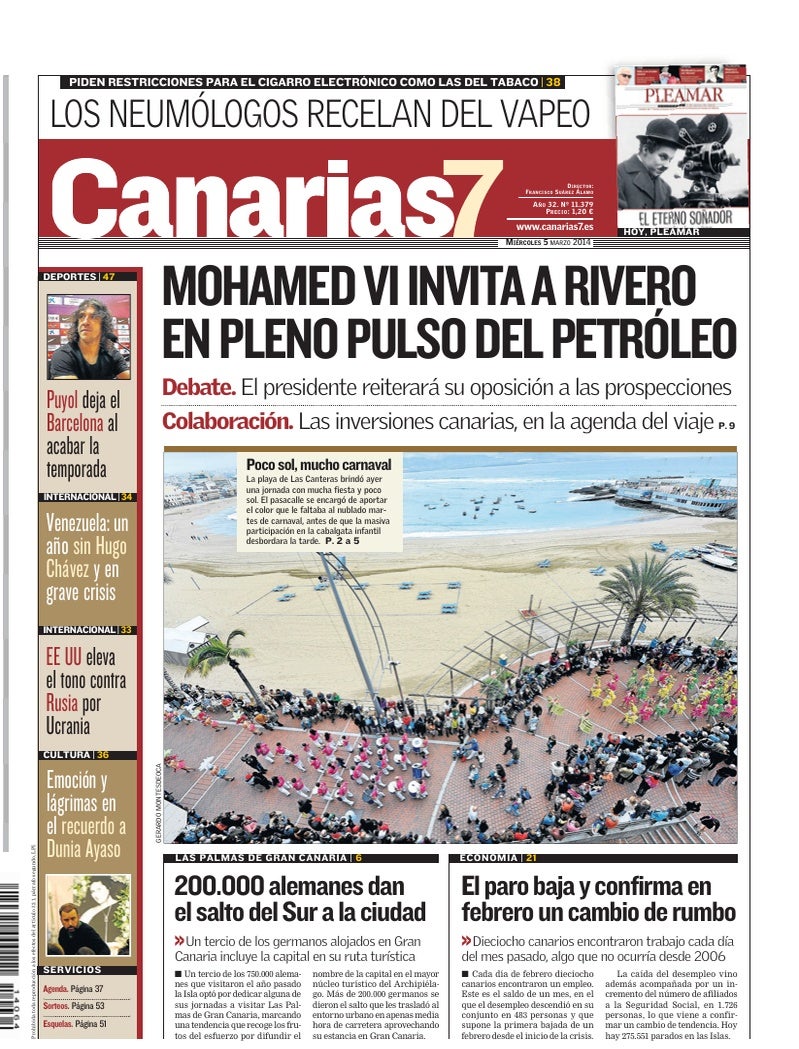 Portada Canarias7 05-03-2014