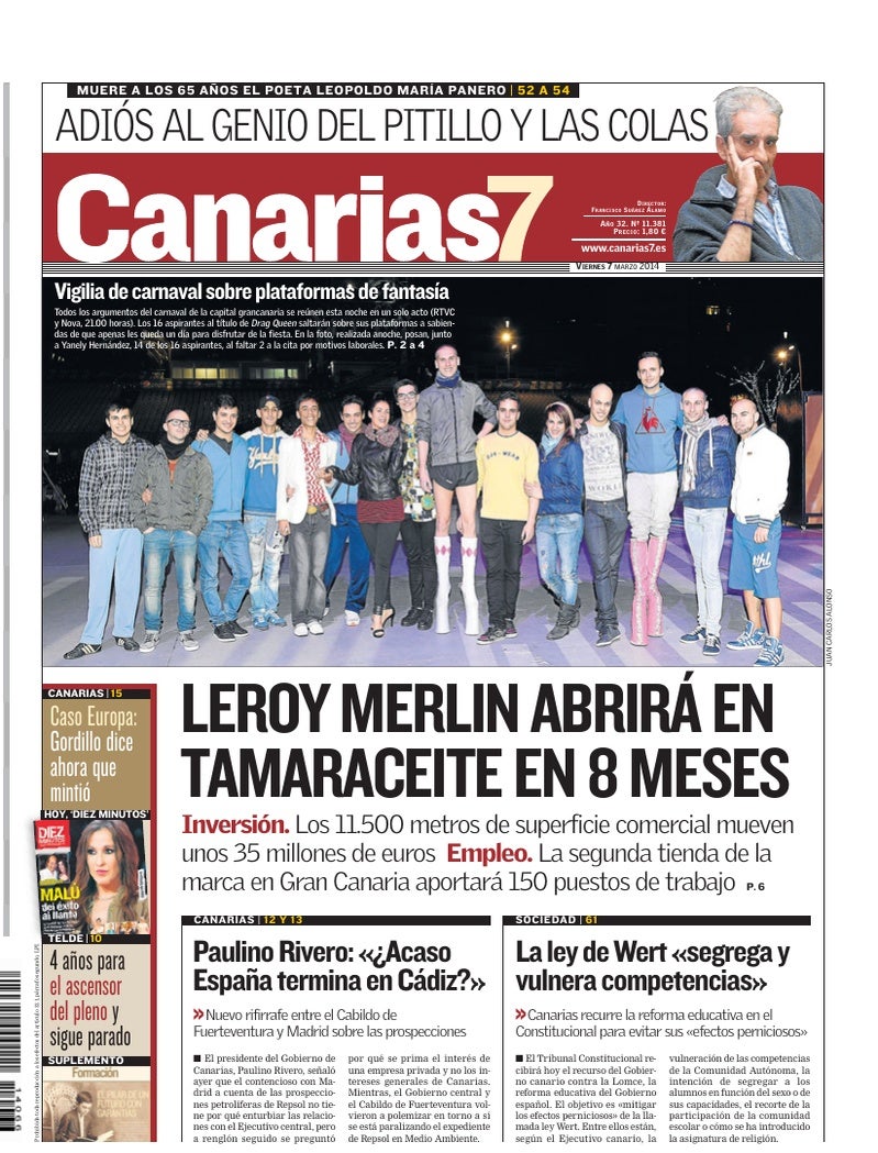 Portada Canarias7 07-03-2014