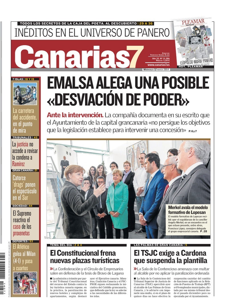 Portada Canarias7 12-03-2014