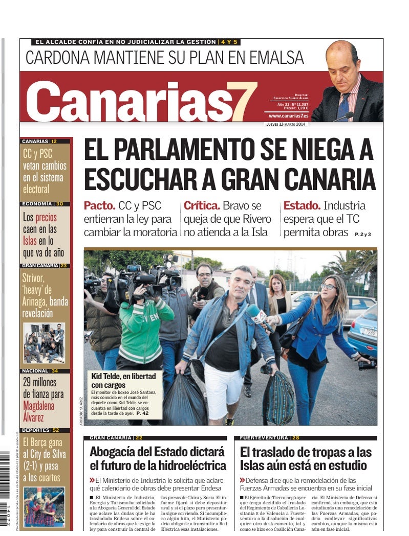 Portada Canarias7 13-03-2014