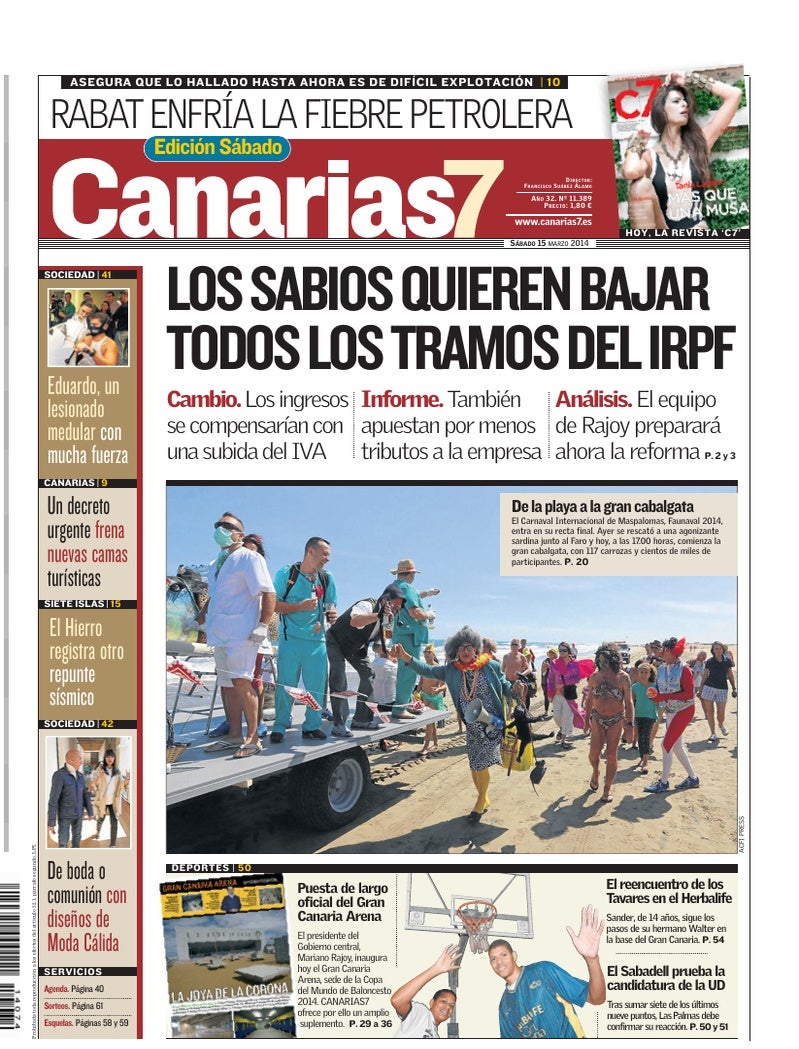 Portada Canarias7 15-03-2014