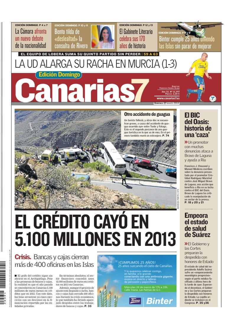 Portada Canarias7 23-03-2014