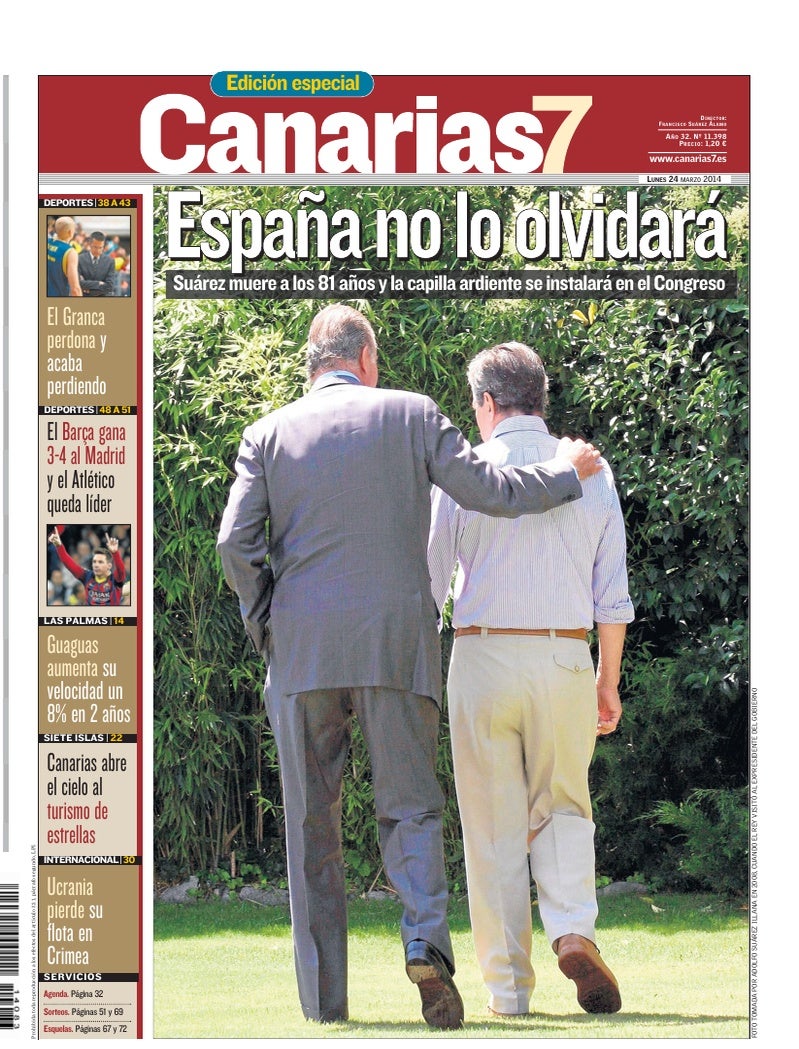 Portada Canarias7 24-03-2014